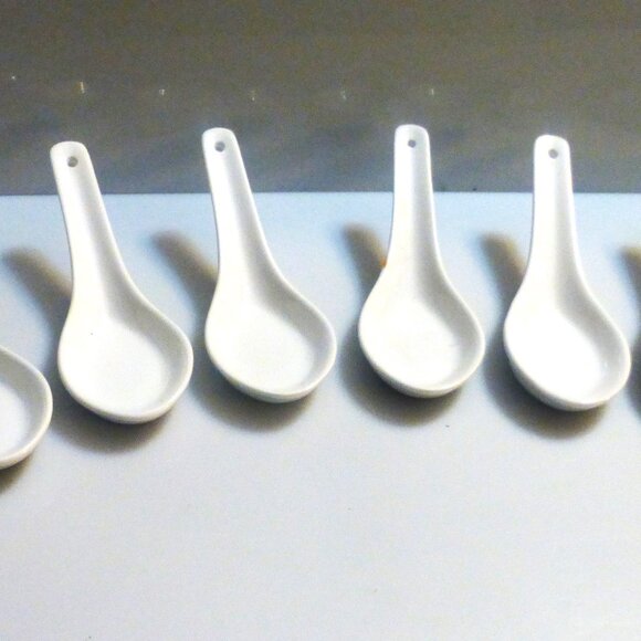 12x Royal Classic WON TON Soup SPOONS Durable Porcelain Chinse Spoons Jap… - Picture 3 of 11